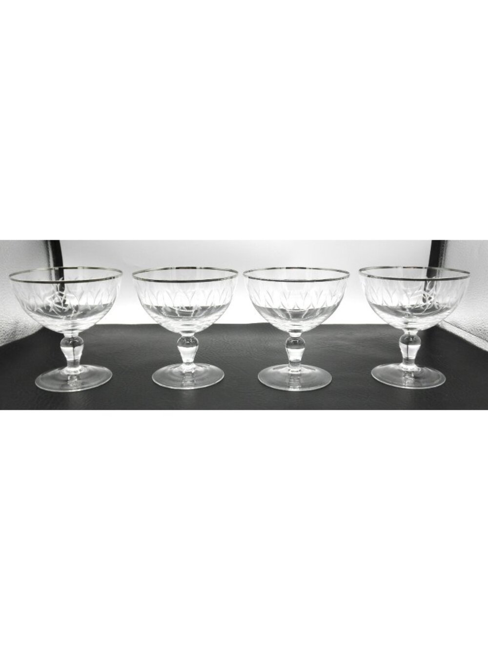 Rare Monarch by Poschinger Water Goblet Stemware Set of 4 Pattern Code: PCHMON